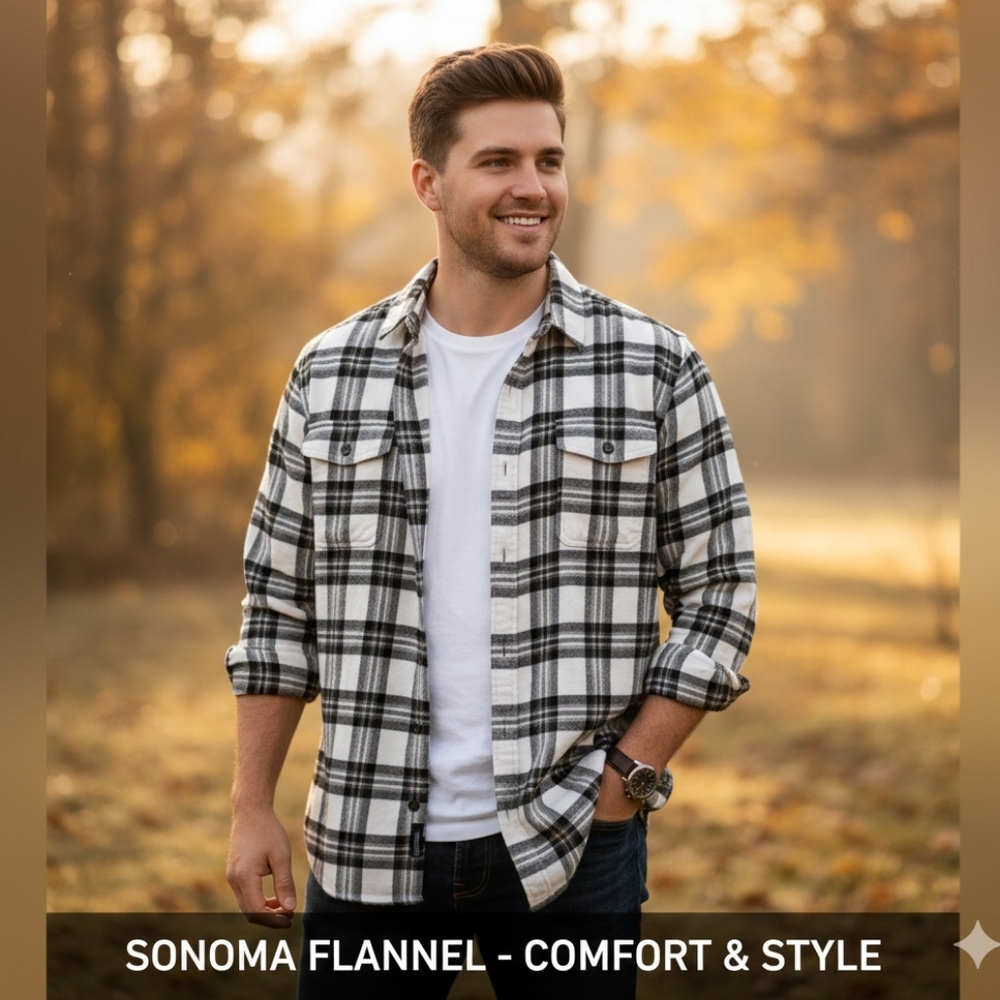 Sonoma SuperSoft Flannel black/white